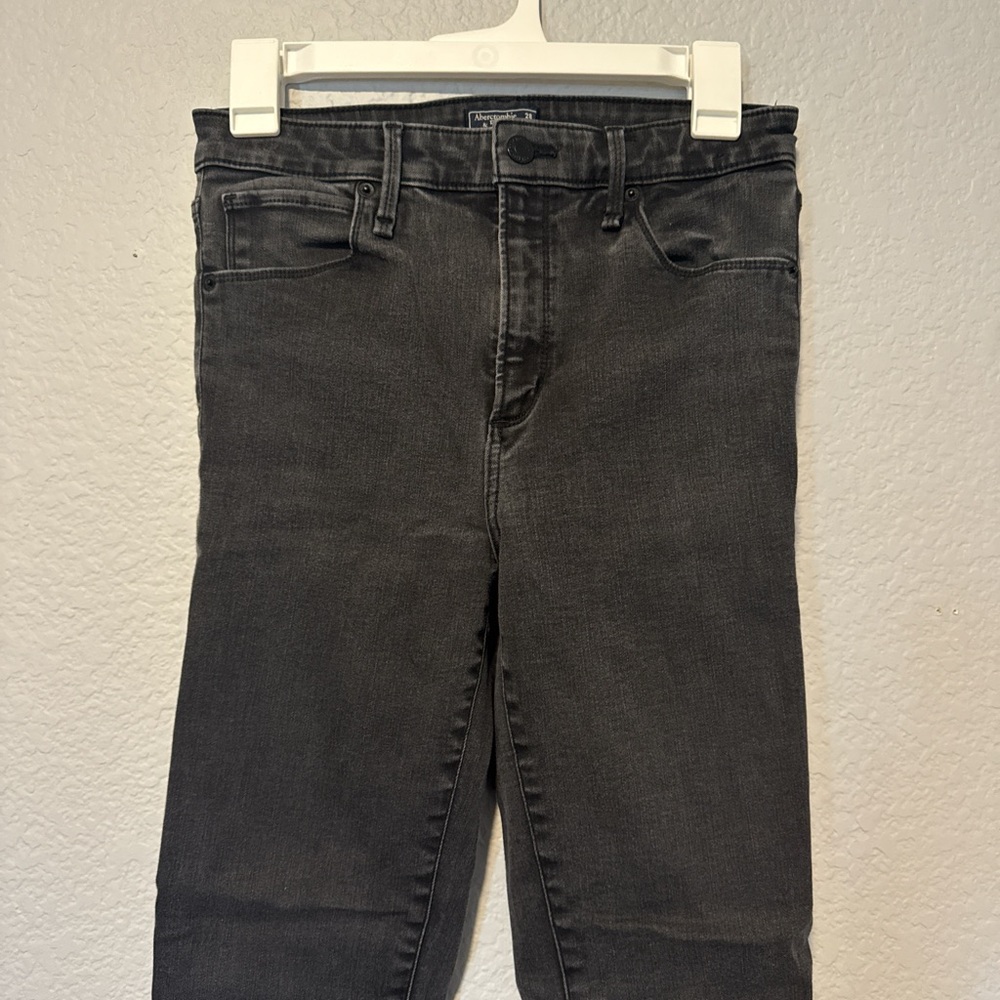 Abercrombie & Fitch Simone High Rise Ankle Dark Gray Skinny Jeans